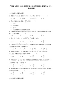 广东省大湾区2025届普通高中毕业年级联合模拟考试（二） 数学试题（含解析）