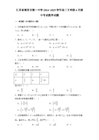 江苏省南京市第一中学2024-2025学年高二下学期4月期中考试 数学试题（含解析）