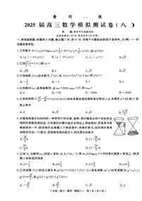 2025届湖北黄冈八模高三模拟测试（八）数学试题（含答案）