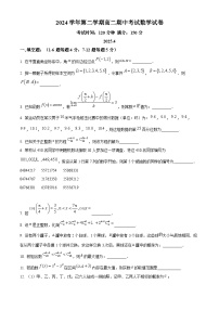 上海市奉贤区奉城高级中学2024-2025学年高二下学期期中考试数学试卷（原卷版+解析版）