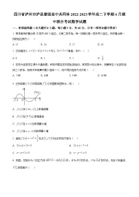 四川省泸州市泸县普通高中共同体2022-2023学年高二下学期4月期中联合考试数学试题（原卷版+解析版）