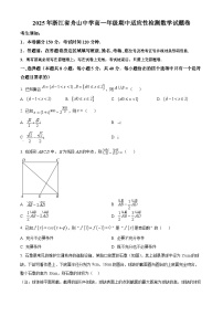 浙江省舟山中学2024-2025学年高一下学期期中适应性检测数学试题（原卷版+解析版）