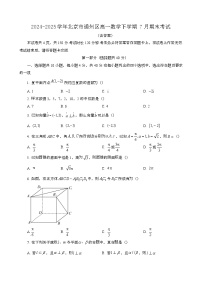 2024~2025学年北京通州区高一数学第二学期7月期末考试[含答案}