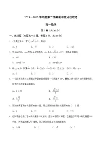 天津市五区县重点校联考2024-2025学年高一下学期4月期中考试 数学 含答案