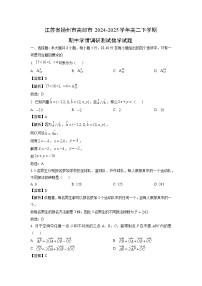 江苏省扬州市高邮市2024-2025学年高二下学期期中学情调研测试数学试题（解析版）