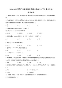 2024-2025学年广东省深圳市高级中学高二（下）期中数学试卷（含答案）