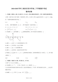 上海市位育中学2024-2025学年高二（下）期中考试数学试卷（含答案）