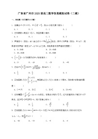 广东省广州市2025届高三数学仿真模拟试卷（二模）含解析