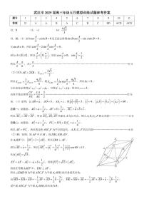 2025届湖北省武汉市高三下学期高考模拟考试数学试题（含答案）