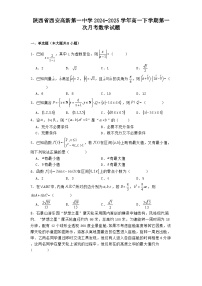 陕西省西安高新第一中学2024−2025学年高一下学期第一次月考 数学试题（含解析）