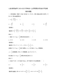 山东省烟台市2024-2025学年高一上学期期末学业水平诊断数学试题（解析版）