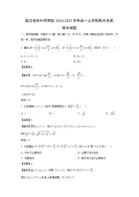 浙江省杭州市某校2024-2025学年高一上学期期末考试数学试题（解析版）