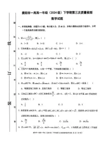 河南省濮阳市华龙区濮阳市第一高级中学2024-2025学年高一下学期5月月考数学试题