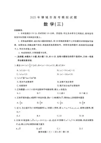 2025届山东省聊城市高三三模 数学试题及答案