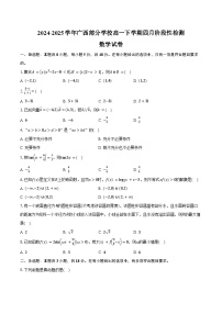 2024-2025学年广西部分学校高一下学期四月阶段性检测数学试卷（含答案）