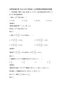 江苏省徐州市2024-2025学年高一上学期期末抽测数学试卷（解析版）