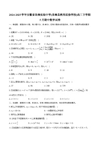 2024-2025学年安徽省阜南实验中学(阜南县教师进修学校)高二下学期5月期中数学试卷（含答案）