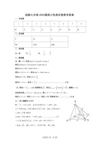 四川省成都市第七中学2024~2025学年度下学期高2025届高考模拟热身考试数学试题（含答案）
