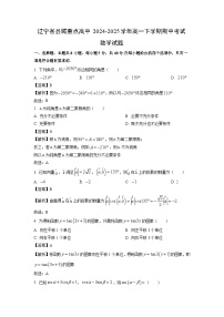辽宁省县域重点高中2024-2025学年高一下学期期中考试数学试卷（解析版）