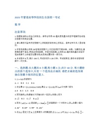 2025年普通高等学校招生全国统一考试数学试题（全国新课标Ⅰ卷）（无答案）