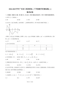 广东省八校联盟2024-2025学年高二（下）教学质量检测(二) 数学试卷（含答案）