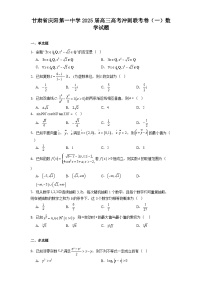 甘肃省庆阳第一中学2025届高三高考冲刺联考卷（一） 数学试题（含解析）