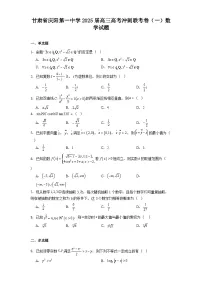 甘肃省庆阳第一中学2025届高三高考冲刺联考卷（一） 数学试题（含解析）