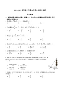 江苏省南京市六校联合体2024-2025学年高一下学期期中考试数学试题（Word版附答案）