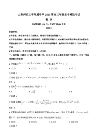 山东师范大学附属中学2025届高三下学期5月高考模拟考试数学试卷（Word版附解析）