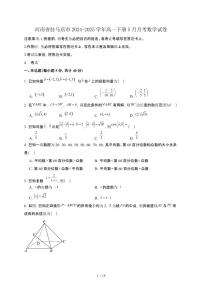 河南省驻马店市2024-2025学年高一下册5月月考数学试卷[附解析]