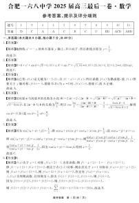 安徽省合肥一六八中学2025届高三最后一卷数学