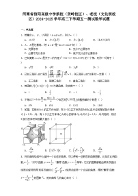 河南省信阳高级中学新校（贤岭校区）、老校（文化街校区）2024−2025学年高三下学期五一测试 数学试题（含解析）