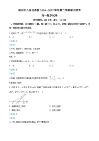 福建省福州八县（市）协作校2024~2025学年高一下册期中联考数学试卷【附解析】