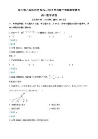 福建省福州八县（市）协作校2024~2025学年高一下册期中联考数学试卷【附解析】