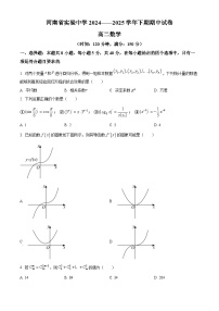 河南省实验中学2024~2025学年高二下册期中考试数学试卷【附解析】