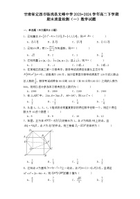 甘肃省定西市临洮县文峰中学2023−2024学年高二下学期期末质量检测（一） 数学试题（含解析）