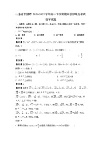 山东省日照市2024-2025学年高一下期中校际联合考试数学试卷（解析版）