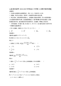 【数学】山东省菏泽市2024-2025学年高二下学期4月期中试题（解析版）
