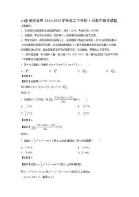 【数学】山东省菏泽市2024-2025学年高二下学期4月期中试题（解析版）