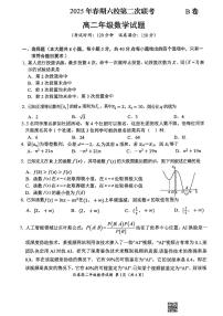 河南省郑州市六校2024~2025学年高二下学期第二次联考（5月）数学试卷B卷（PDF+解析）