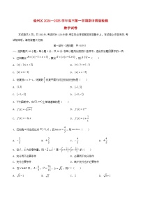 北京市通州区2025届高三数学上学期11月期中质量检测试题含解析