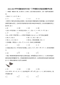 2024-2025学年福建省泉州市高一下学期期末质量监测数学试卷（含解析）