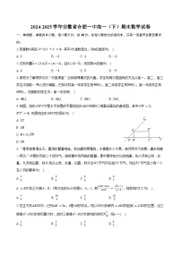 2024-2025学年安徽省合肥一中高一（下）期末数学试卷（含答案）