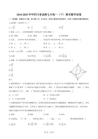2024-2025学年四川省成都七中高一（下）期末数学试卷（含答案）