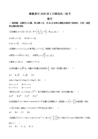 湖南省2025届2月高三下学期开学联考数学试题（含答案）