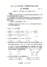 数学-山东省青岛市2024-2025学年高一下学期7月期末试题（含解析）