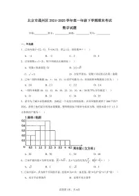 2024-2025学年北京市通州区高一下学期期末考试数学试题
