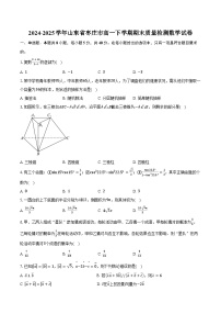 2024-2025学年山东省枣庄市高一下学期期末质量检测数学试卷（含解析）