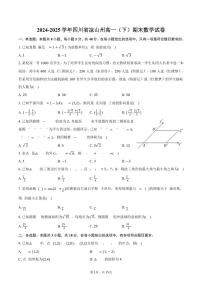 2024-2025学年四川省凉山州高一（下）期末数学试卷（含解析）
