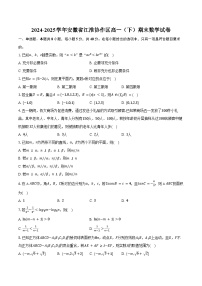 2024-2025学年安徽省江淮协作区高一（下）期末数学试卷（含解析）